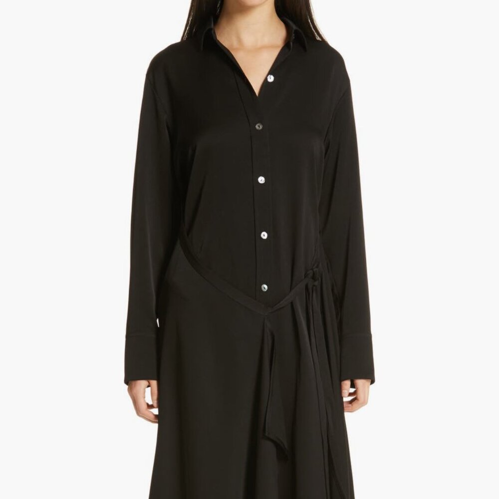 VINCE Tie Front Shirt Dress